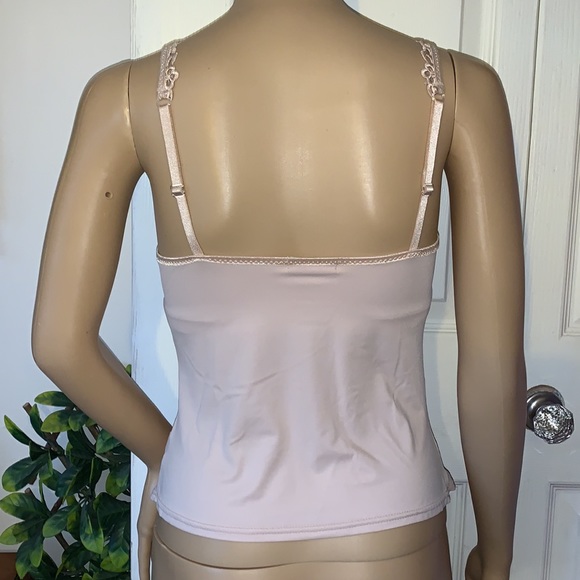 HANA Nude skin tone hidden shelf bra cami slip tank top M - Picture 9 of 10